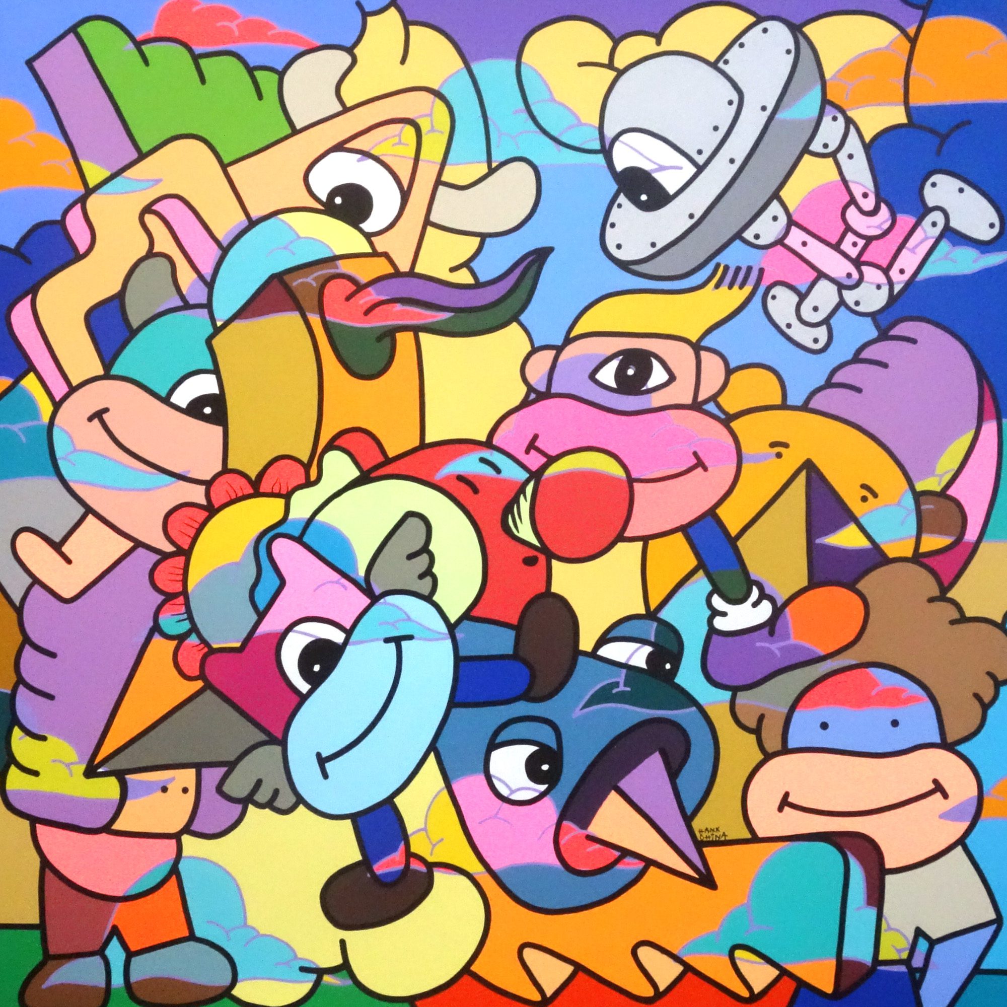 Peinture à l'acrylique sur toile par l'artiste Hank China