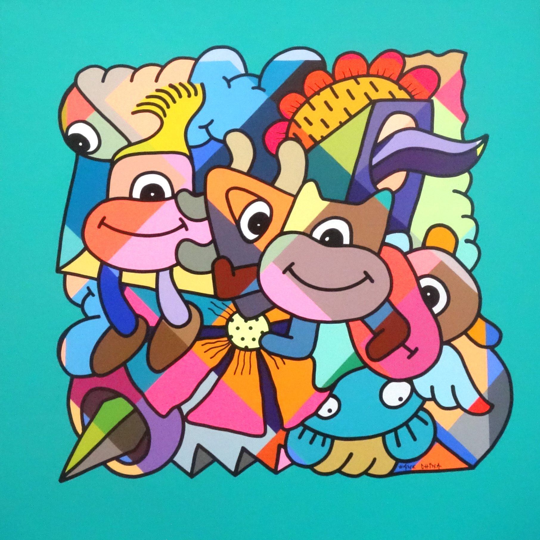 Peinture à l'acrylique sur toile par l'artiste Hank China