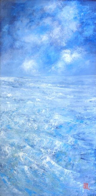195 x 97 cm - Le grand large Peinture d'un paysage marin par l'artiste Jean-Marie Zacchi