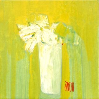 15 x 15 cm - Le bouquet de soleil Peinture d'un bouquet de fleurs par l'artiste Jean-Marie Zacchi
