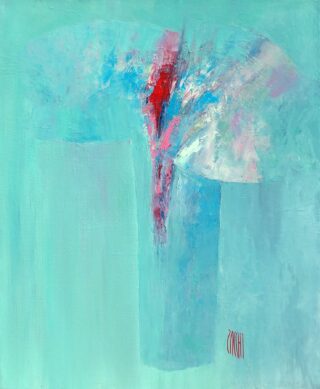 73 x 60 cm - Le bouquet diaphane Peinture d'un bouquet de fleurs par l'artiste Jean-Marie Zacchi