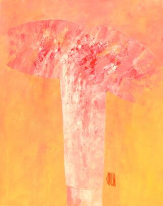 81 x 65 cm | Souvenir en tête Peinture d'un bouquet de fleurs par l'artiste Jean-Marie Zacchi