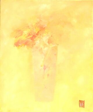 46 x 38 cm | Flamboyance | huile sur toile Peinture d'un bouquet de fleurs par l'artiste Jean-Marie Zacchi