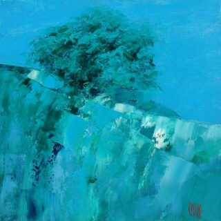 50 x 50 cm - Harmonie au crépuscule Peinture d'un paysage par l'artiste Jean-Marie Zacchi