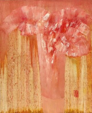 73 x 60 cm | Le bouquet de Beaune | huile sur toile Peinture d'un bouquet de fleurs par l'artiste Jean-Marie Zacchi