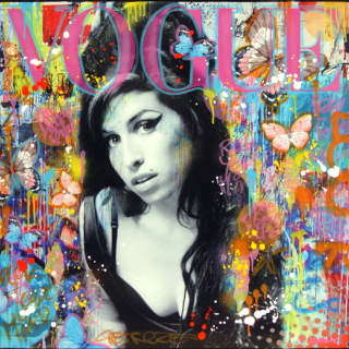 80 x 80 cm - Pop & rock Amy Tableau de Amy Winehouse par l'artiste Fabien Novarino