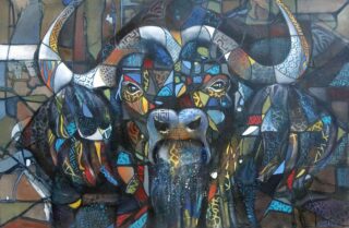 65 x 100 cm | Buffle I | huile sur toile