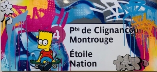 45 x 95 cm | Bart tranquille | acrylique sur métal Peinture à l'acrylique sur support métal par l'artiste FAT | Dimitri Barilko