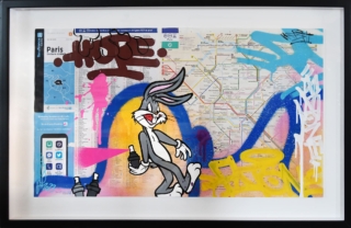 52 x 80 cm | Bugs graffeur | acrylique sur papier Peinture à l'acrylique sur papier par l'artiste FAT | Dimitri Barilko