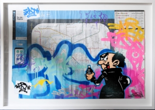 71 x 96 cm | Gargamel | acrylique sur papier Peinture à l'acrylique sur papier par l'artiste FAT | Dimitri Barilko