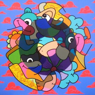 100 x 100 cm | Le donut | acrylique sur toile Peinture à l'acrylique sur toile par l'artiste Hank China