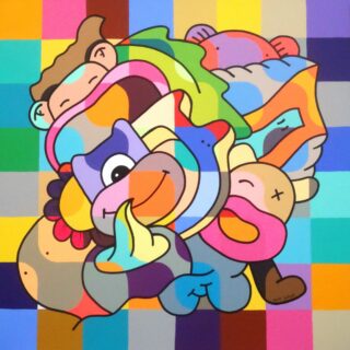 80 x 80 cm | Les sourires transparents | acrylique sur toile Peinture à l'acrylique sur toile par l'artiste Hank China